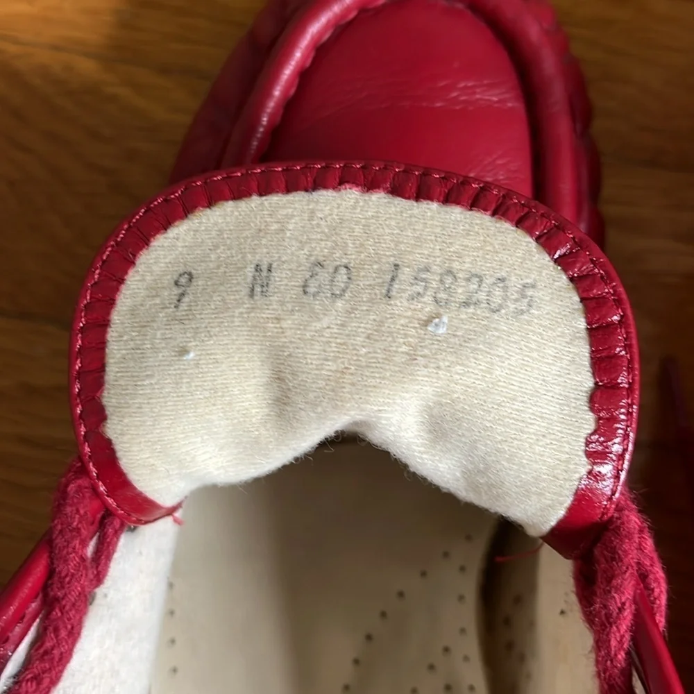 Red Granny Sneakers Made in USA Handsewn Lace Up Shoes Size 9N
